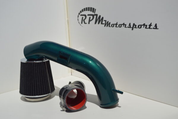 Short Ram Intake Kit for the 2.0L Saturn Sky Redline and Pontiac Solstice GXP painted in metallic green.