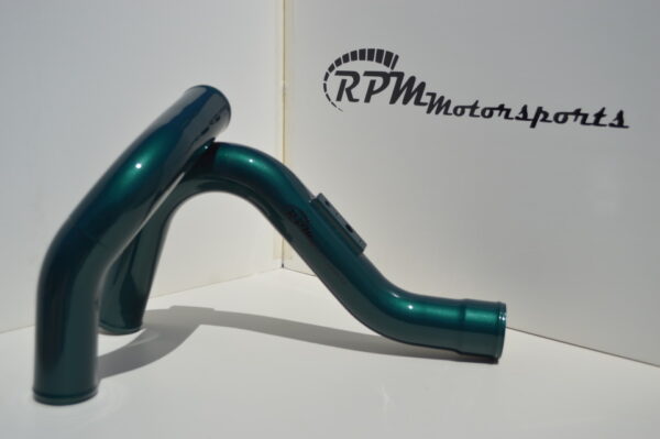 Upgraded Chargepipes for the Pontiac Solstice GXP and Saturn Sky Redline shown in Metallic Green.