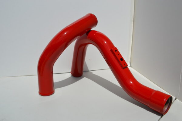 Upgraded Chargepipes for the Pontiac Solstice GXP and Saturn Sky Redline shown in Race Red.