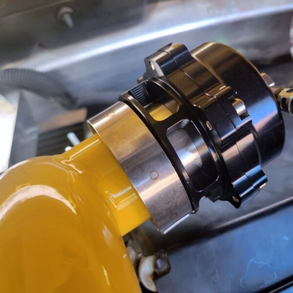 Pontiac Solstice GXP / Saturn Sky Redline External Blowoff Valve (BOV) Closeup on Yellow Chargepipes